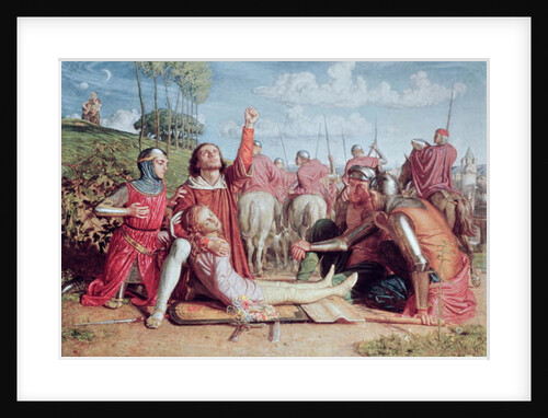 Rienzi Vowing to Obtain Justice for the Death of his Young Brother, Slain in a Skirmish between the Colonna and Orsini Factions by William Holman Hunt