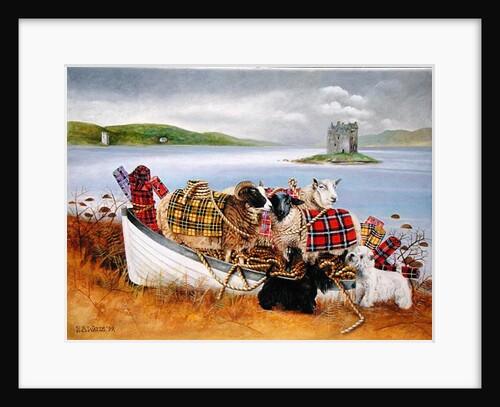 Sheep with Tartan, 1999 by E.B. Watts