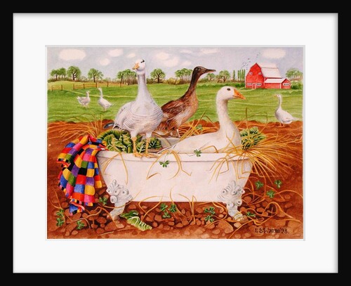 Geese in Bathtub, 1998 by E.B. Watts