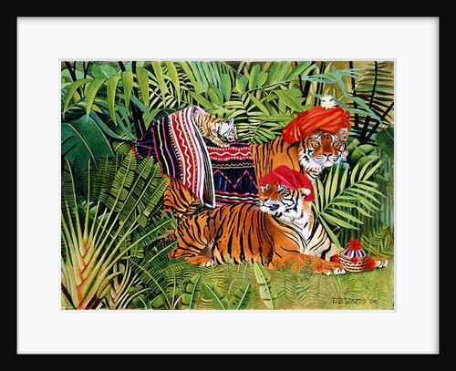 Tiger family with Thai Clothes, 2004 by E.B. Watts