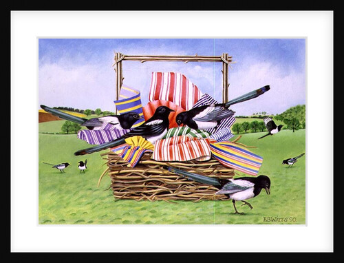 Magpies, 1990 by E.B. Watts