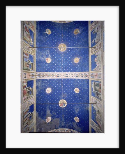 View of the ceiling vault with medallions depicting Christ, Madonna and Child and the Doctors of the Church, c.1305 by Giotto