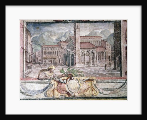 Bedroom, detail of frieze depicting towns under Medici rule, Pistoia, 1564-75 by Nanni di B. Bigio & Bartolomeo Ammannati (1511-92)