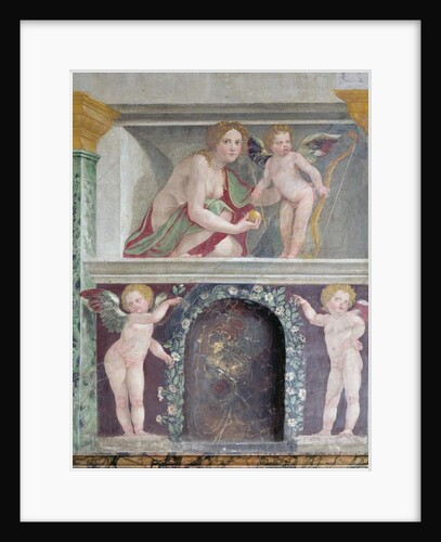 The 'Sala delle Prospettive' detail of trompe l'oeil niche depicting Venus and Cupid, 1518-19 by Baldassarre Peruzzi