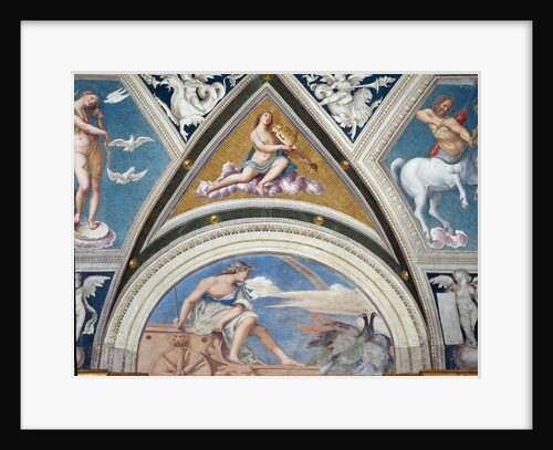 The 'Loggia della Galatea' detail of vault decoration depicting Juno on her chariot and a violinist, 1506 by Sebastiano del Piombo
