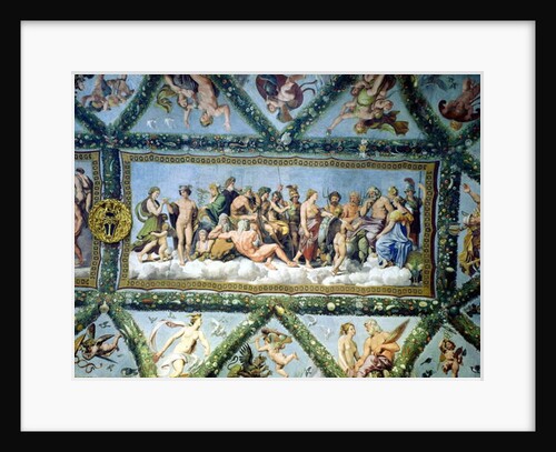 The Council of the Gods, ceiling decoration from the 'Loggia of Cupid and Psyche', 1510-17 by Giulio (and workshop) Romano