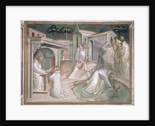 Maurus Saves Placidus, detail the Life of Saint Benedict, in the Sacristy, 1387 by Aretino Luca Spinello or Spinelli