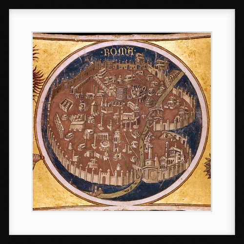 Perspective map of Rome with the monuments of antiquity, 1414 by Taddeo di Bartolo