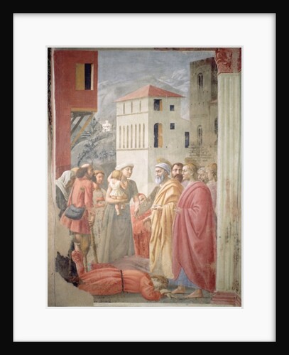 St. Peter Distributing the Common Goods of the Church and the Death of Ananias, c.1427 by Tommaso Masaccio