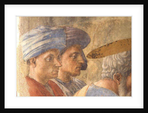 St. Peter Baptising the Neophytes: detail of two turbanned observers, c.1427 by Tommaso Masaccio