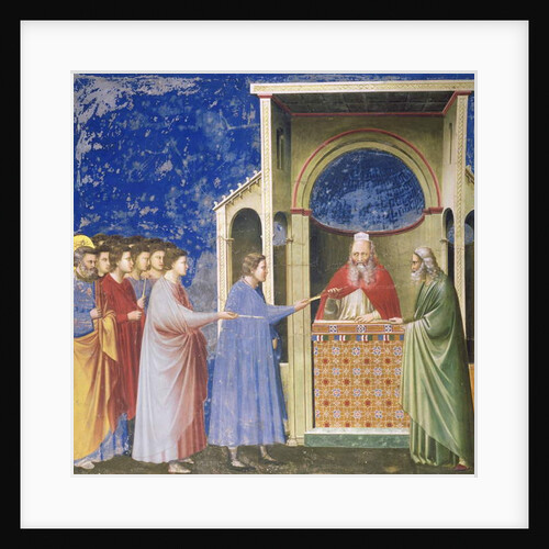 The Virgin's Suitors Presenting their Rods at the Temple, c.1305 by Giotto (c.1266-1337)