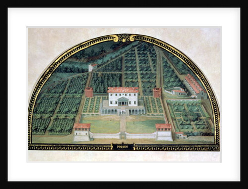 Villa Poggio a Caiano from a series of lunettes depicting views of the Medici villas, 1599 by Giusto Utens