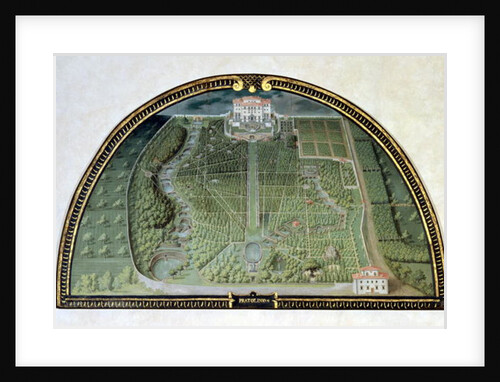 Villa Pratolino from a series of lunettes depicting views of the Medici villas, 1599 by Giusto Utens