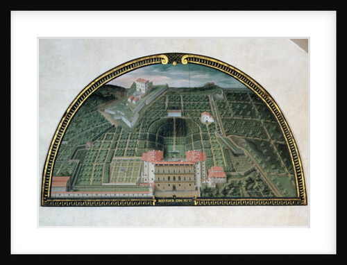 Fort Belvedere and the Pitti Palace from a series of lunettes depicting views of the Medici villas, 1599 by Giusto Utens
