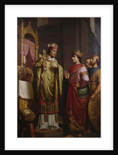 Bishop Bernward shows Emperor Otto III his Cross by School German
