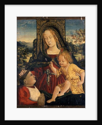 Madonna and Child with a Cardinal as a benefactor, c.1500 by Bernardino di Betto Pinturicchio