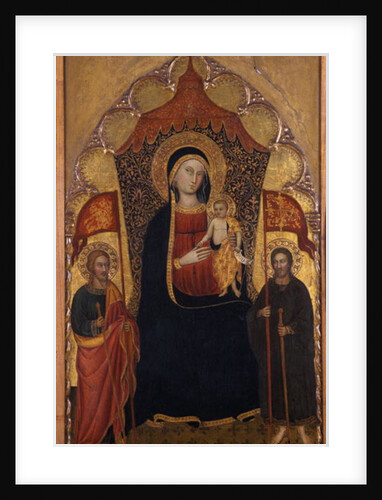 Enthroned Madonna and Child with the Apostle Jacob the Elder and St. Ranieri, c.1410-20 by Turino Vanni