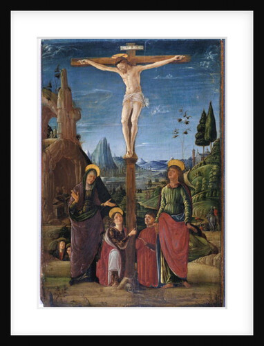 The Crucifixion with Mary, John, Mary Magdalene and a benefactor, c.1480 by Lorenzo Costa