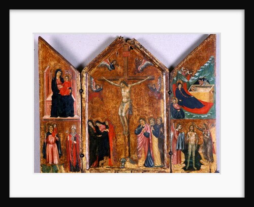Altar triptych with the Crucifixion and other scenes, c.1320 by Italian School