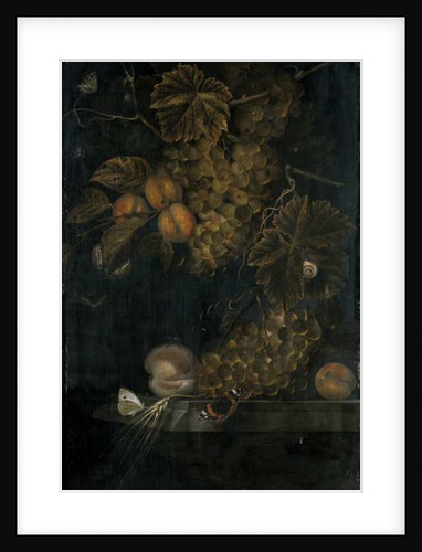 Still life with peaches and grapes, 1665 by Ottmar the Elder Elliger