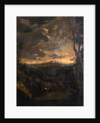 Rider before a view of Gotha and Friedenstein Castle, 1751-1800 by School German