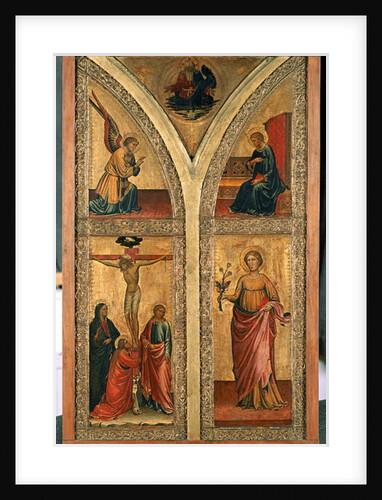 Altar wing depicting the Crucifixion, St. Dorothy and other saints, c.1420 by Di Mariotto Nardo