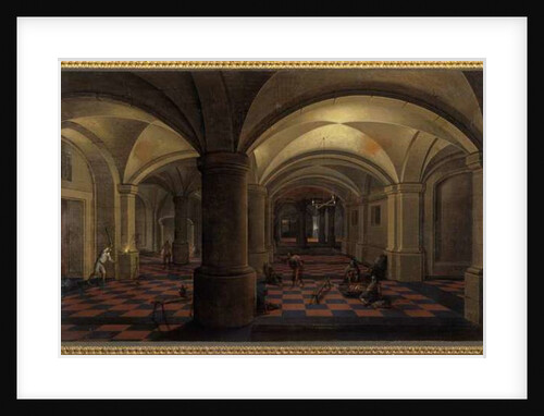 Vaulted interior with figures by Pieter the Elder Neeffs