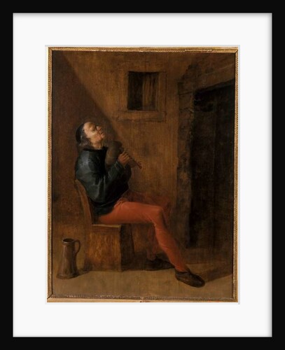 Old bagpipe player by Netherlandish School