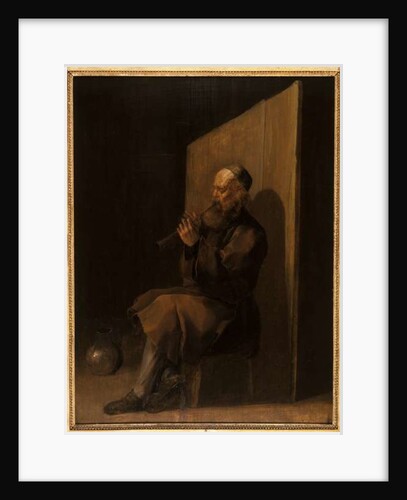 Old flute player by Netherlandish School