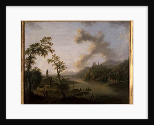 River landscape by Christian Georg the Elder Schuetz