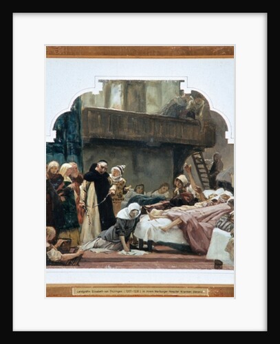 Study for St. Elisabeth and her confessor Conrad of Marburg in 1230 by Peter Johann Theodor Janssen