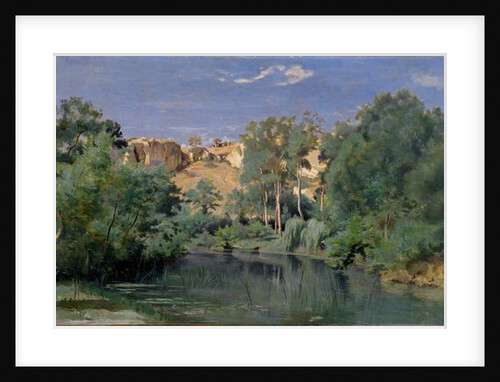 Wooded Landscape with a Pond, c.1830's by Jean Baptiste Camille Corot