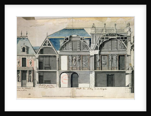 Cross-section of a wing of the Chateau de Versailles constructed by Louis Le Vau by French School