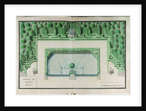 Ms 1307/47 Design for a water garden at Versailles by Andre Le Notre