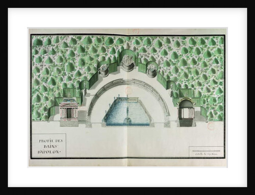 Ms 1307/52 Design for the Baths of Apollo at Versailles by Andre Le Notre