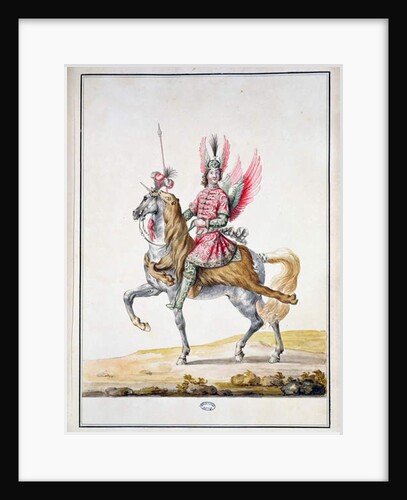 Horseman with wings by Jean I (1640-1711) Berain