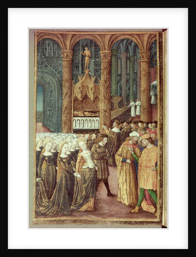 Nouv Acqu Fr 24920 fol.24v Priam before the tomb of Hector in the Temple of Apollo by Jean Colombe