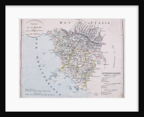 Map of Tuscany by French School