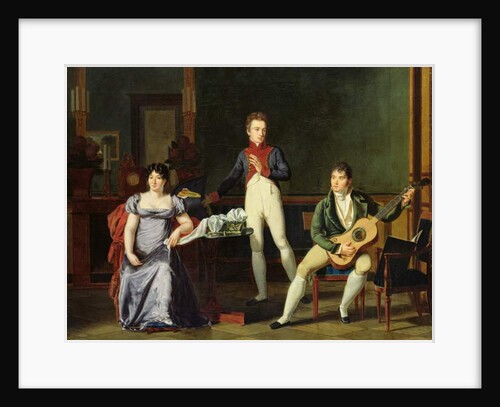 A Musician and his Family, possibly Fernando Sor by French School