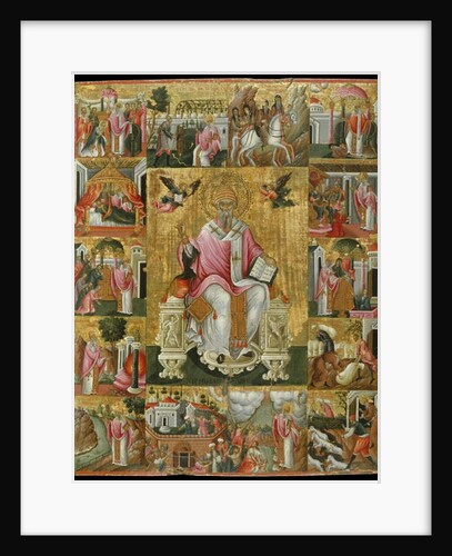 Icon of St Spyridon with Scenes of his life by Theodoros Pulakis