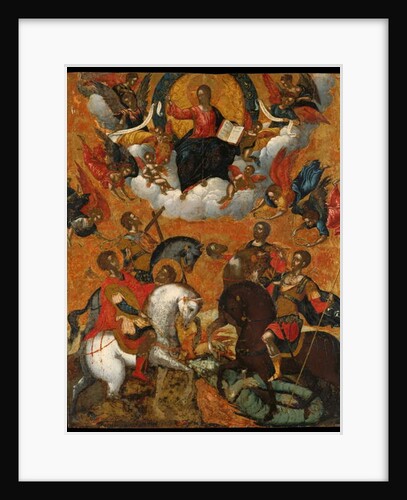 Icon of Four Military Saints on Horseback by Michele (attr. to) Damaskinos