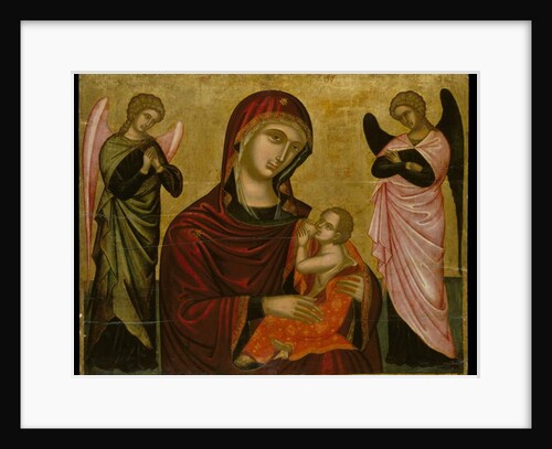 Icon of the Virgin Lactans with Two Angels by School Cretan