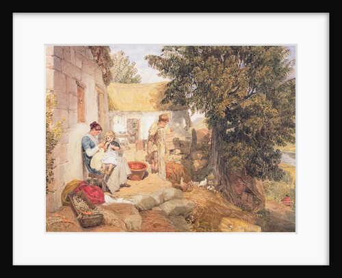 Cottages near Symonds Yat with country figures, 1825 by Joshua Cristall