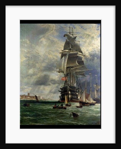 H.M.S. St. Vincent at her Moorings off the Entrance to Haslar Creek, Portsmouth, 1868 by Henry Thomas Dawson