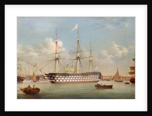 H.M.S. Britannia lying off Plymouth by Thomas Buttersworth