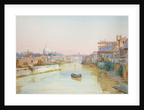View of the Tevere from the Ponte Sisto by Ettore Roesler Franz