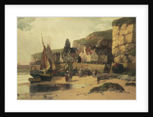 Fishing Village, Normandy, 1889 by Jules G Bahieu