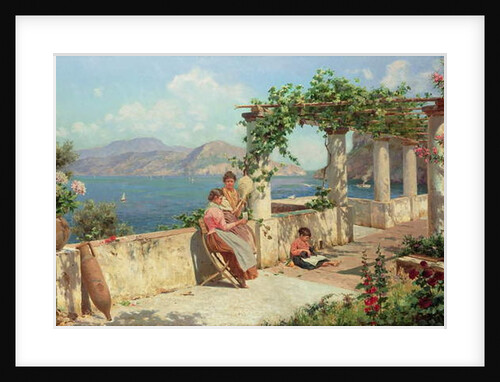 Figures on a Terrace in Capri by Robert Alott