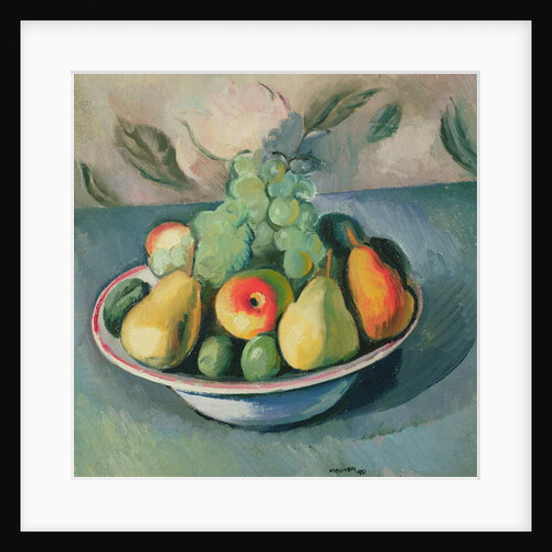 A Still Life of Fruit in a Bowl by Bernard Meninsky