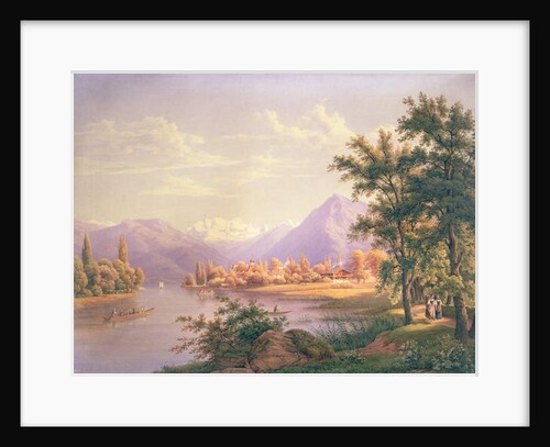A View of Scherzingen on the Lake of Thun by Jakob Suter